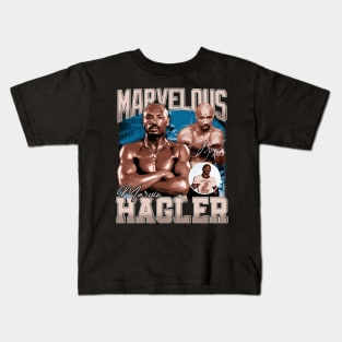 Marvelous Marvin Hagler Boxing Legend Signature Vintage Retro 80s 90s Bootleg Rap Style Kids T-Shirt